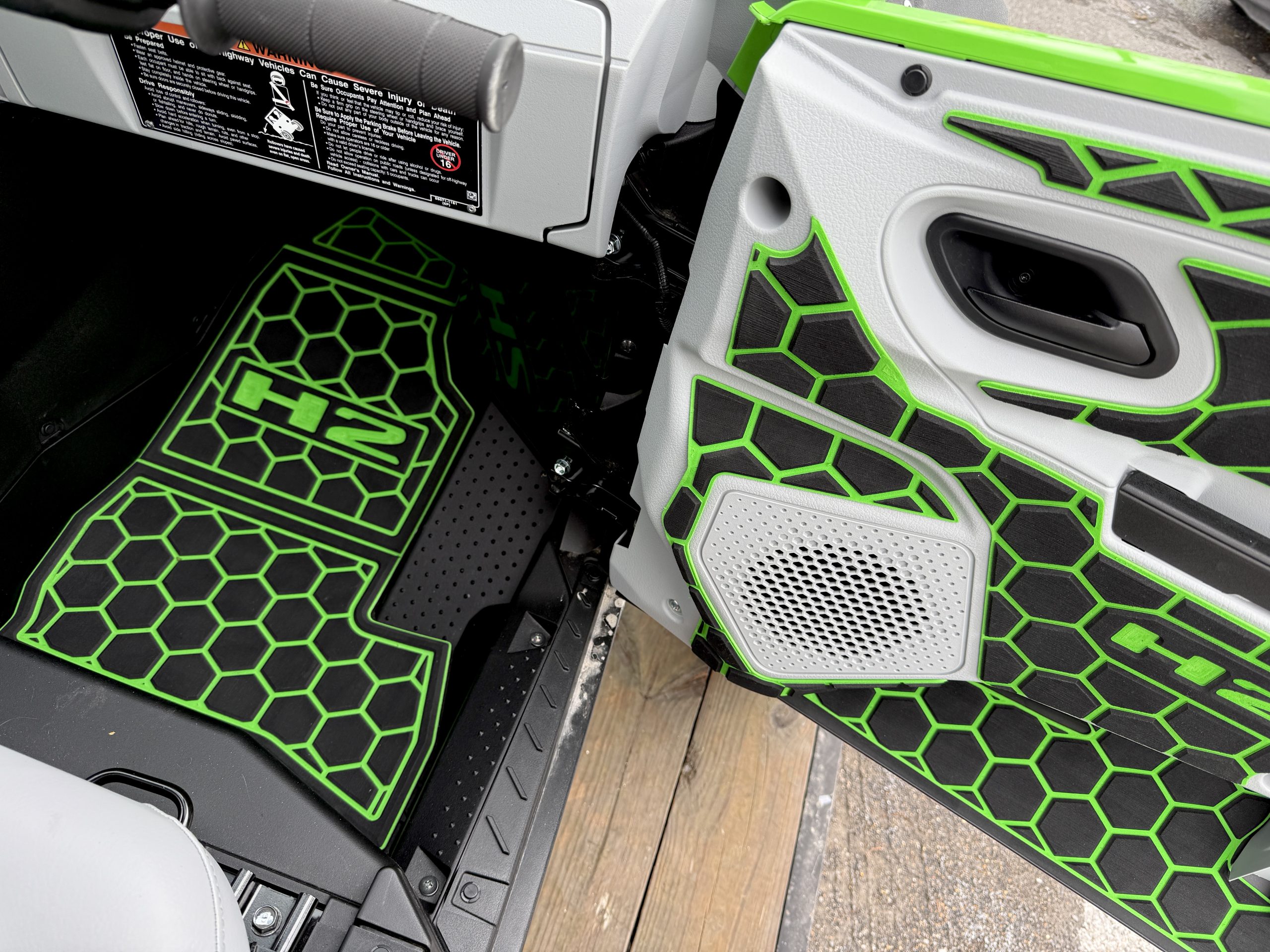 Kawasaki Teryx H2 '26 Floor Mats-Black/Island Green - Image 3