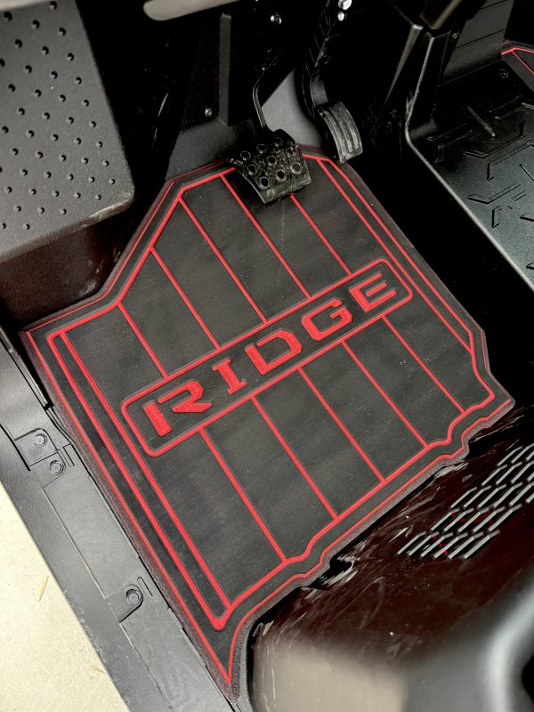Kawasaki Ridge '24 and Up 4 Door Floor Mats-Black/Red